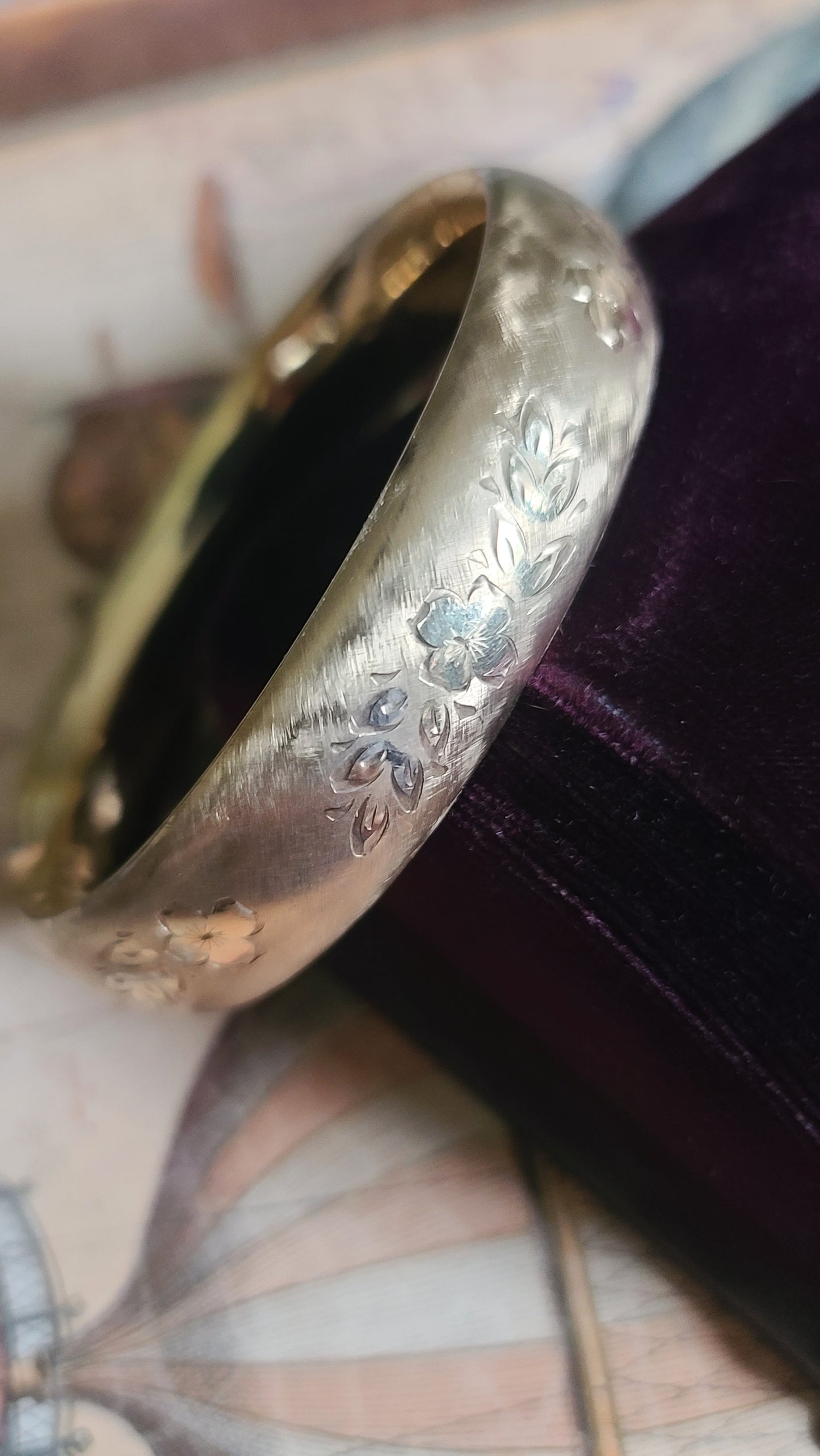 Hayward 12k Gold Filled Floral Bangle Bracelet