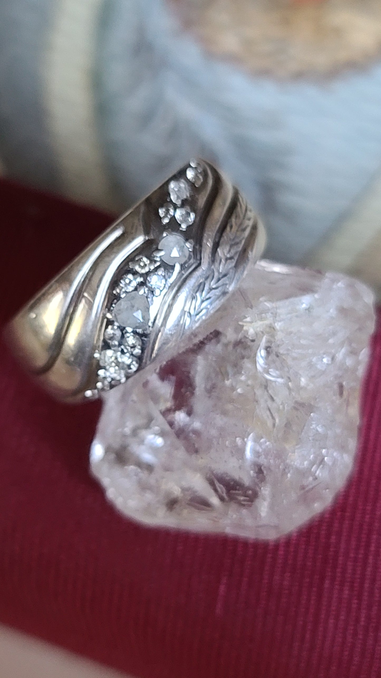 John Hardy Sterling Silver and Diamond Lahar Band Ring Size 8