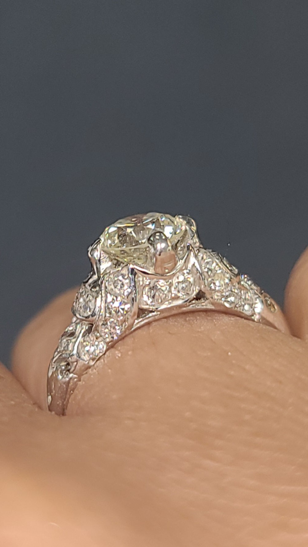 Antique Edwardian Diamond and Platinum Ring, size 5.5