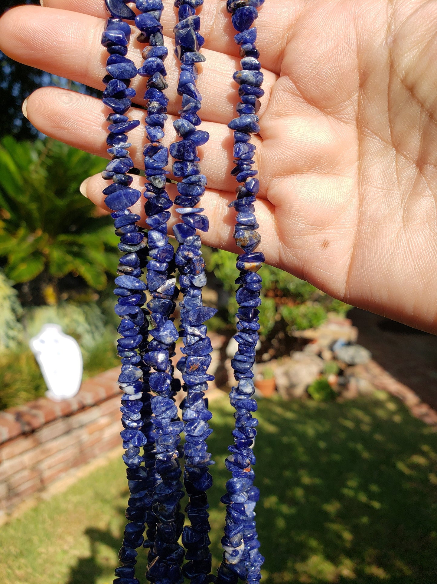 Set of Two Lapis Lazuli Chip Necklaces
