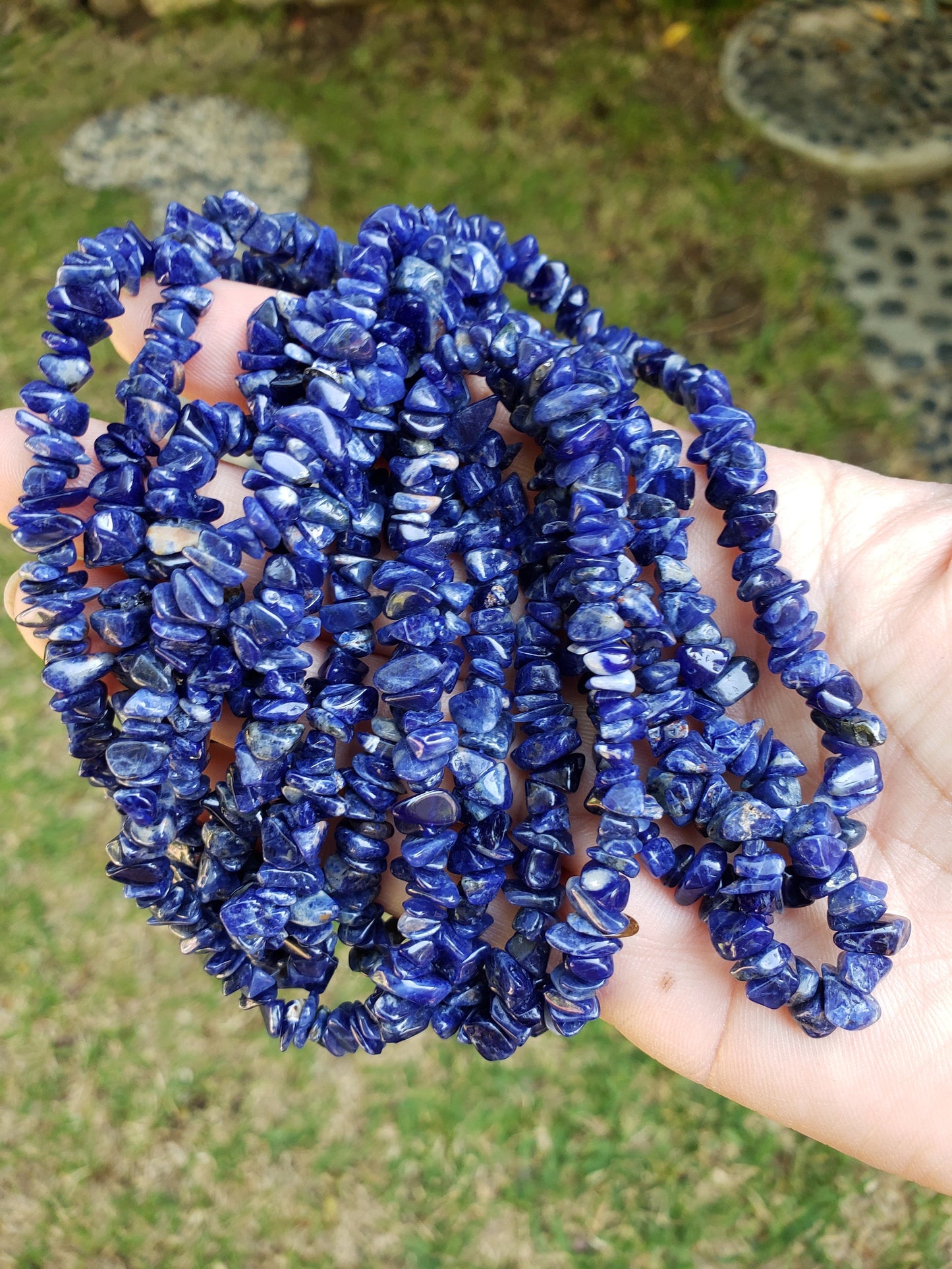 Set of Two Lapis Lazuli Chip Necklaces