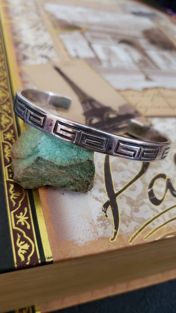 Troy Laner Greek Key Sterling Silver Cuff Bracelet
