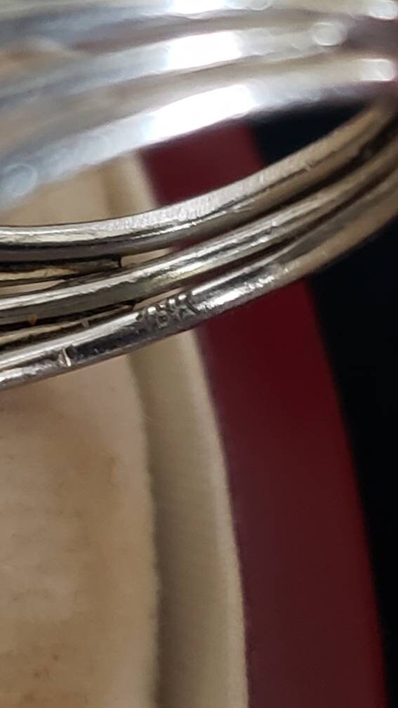 Estate Vintage Persian Turquoise and Old Cut Diamond Cocktail Ring, 18K White Gold, size 6.5-6.75 US