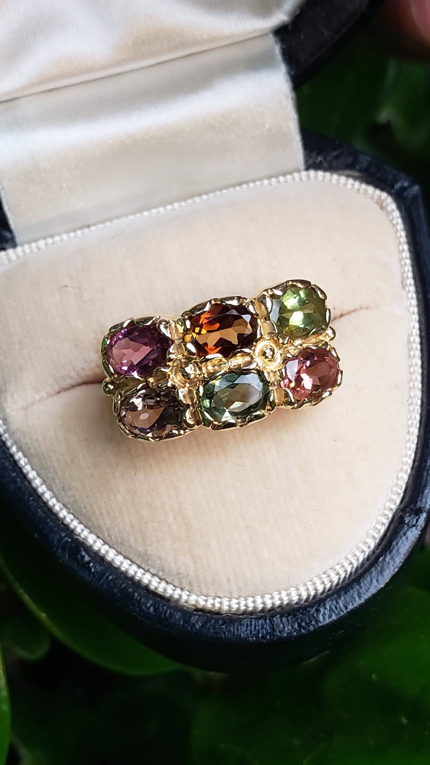 Multi Colors of Tourmaline Ring, 14K Yellow Gold, size 6US