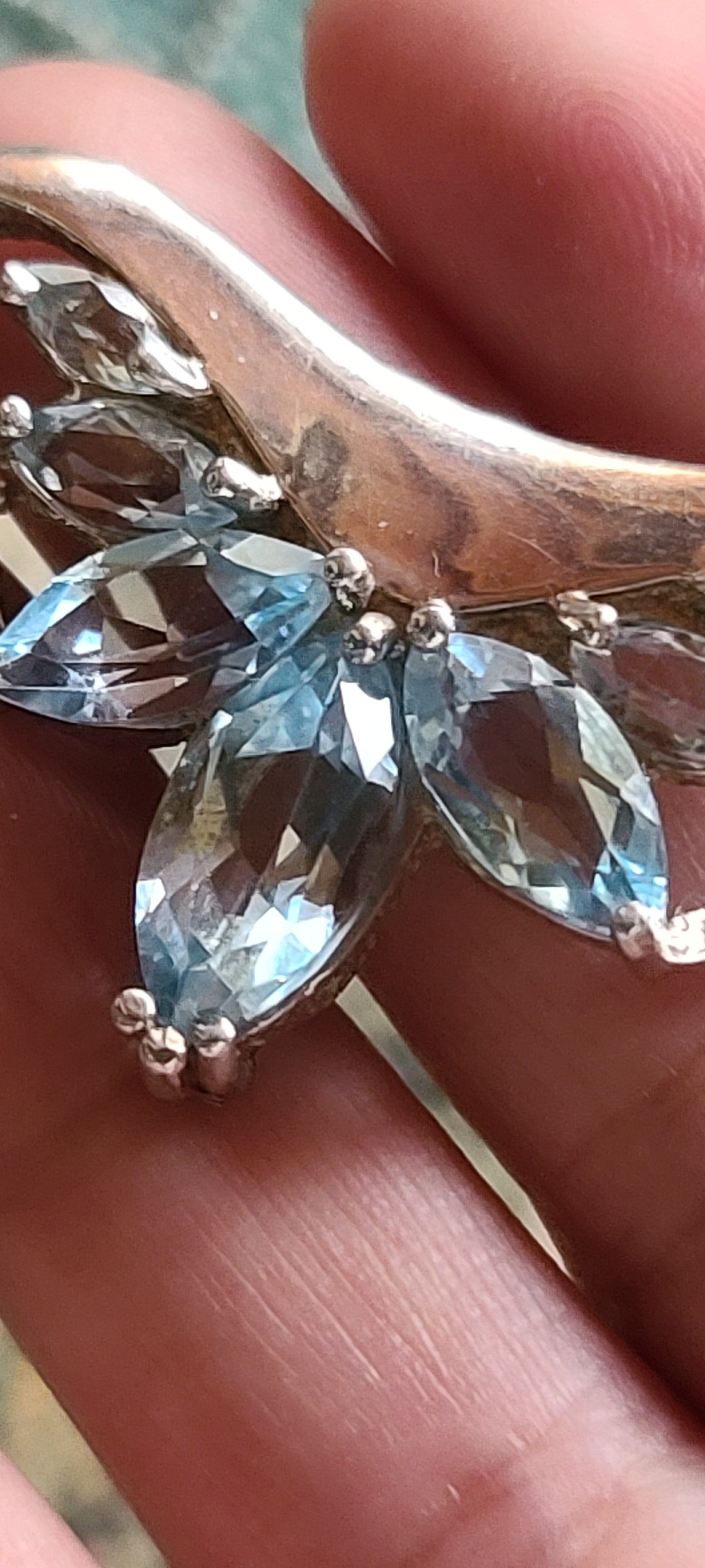 Sterling Silver Blue Topaz Pendant Slide