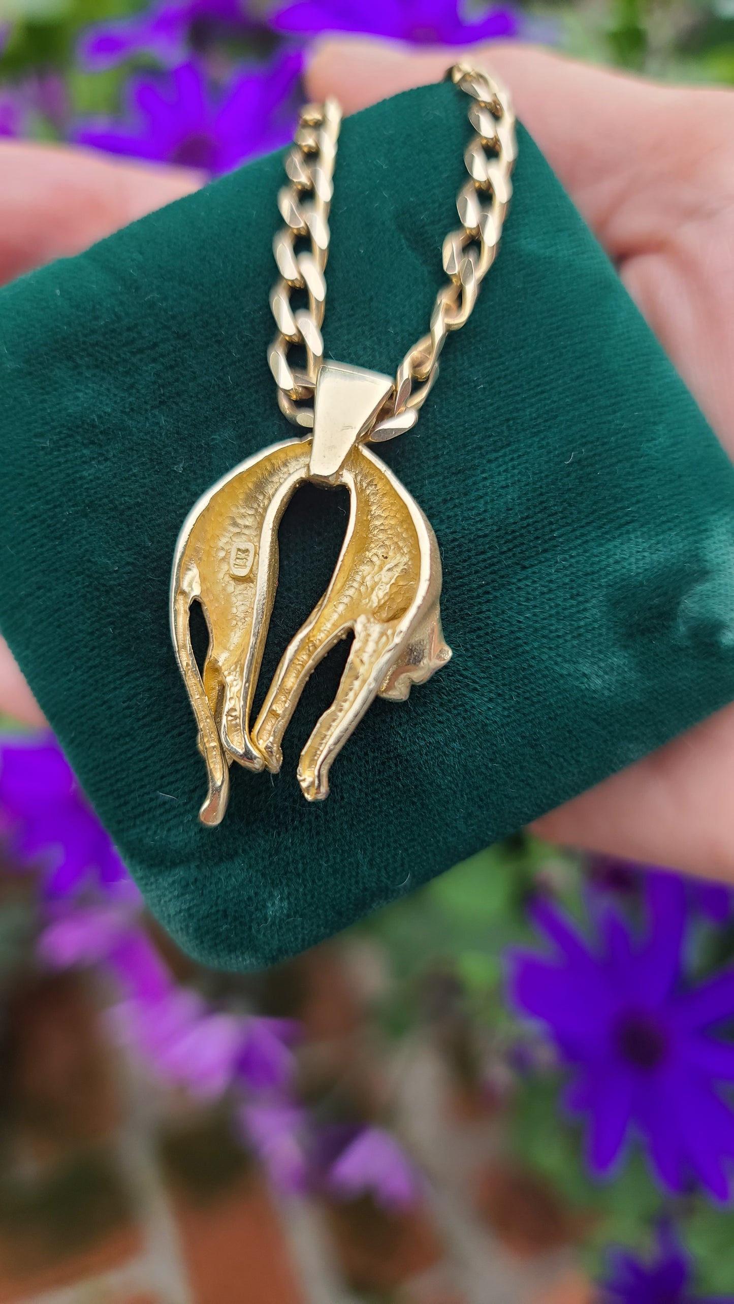 14K Yellow Gold Panther Pendant, Cat Pendant