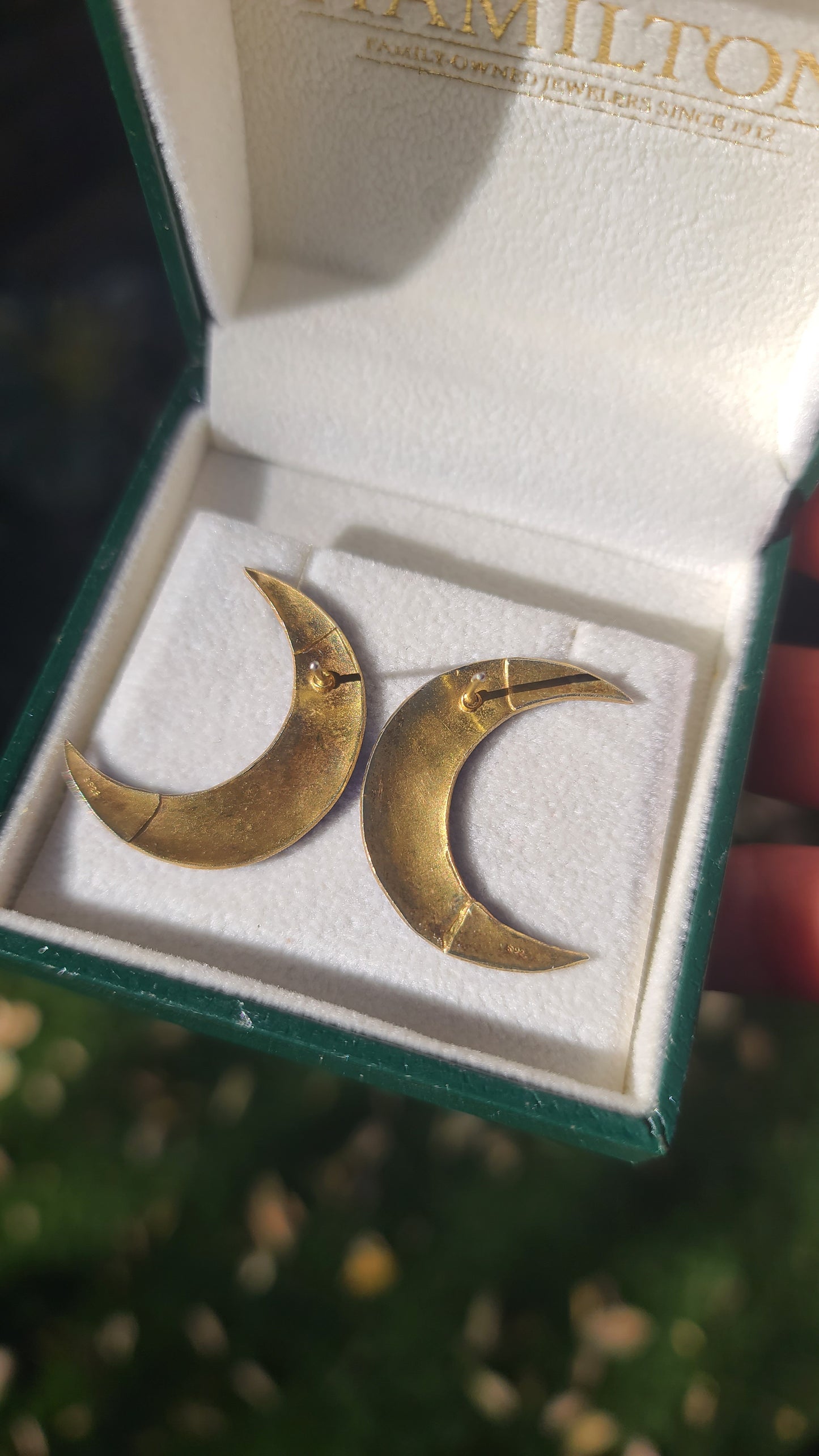 Sterling Silver and Enamel Crescent Moon Earrings