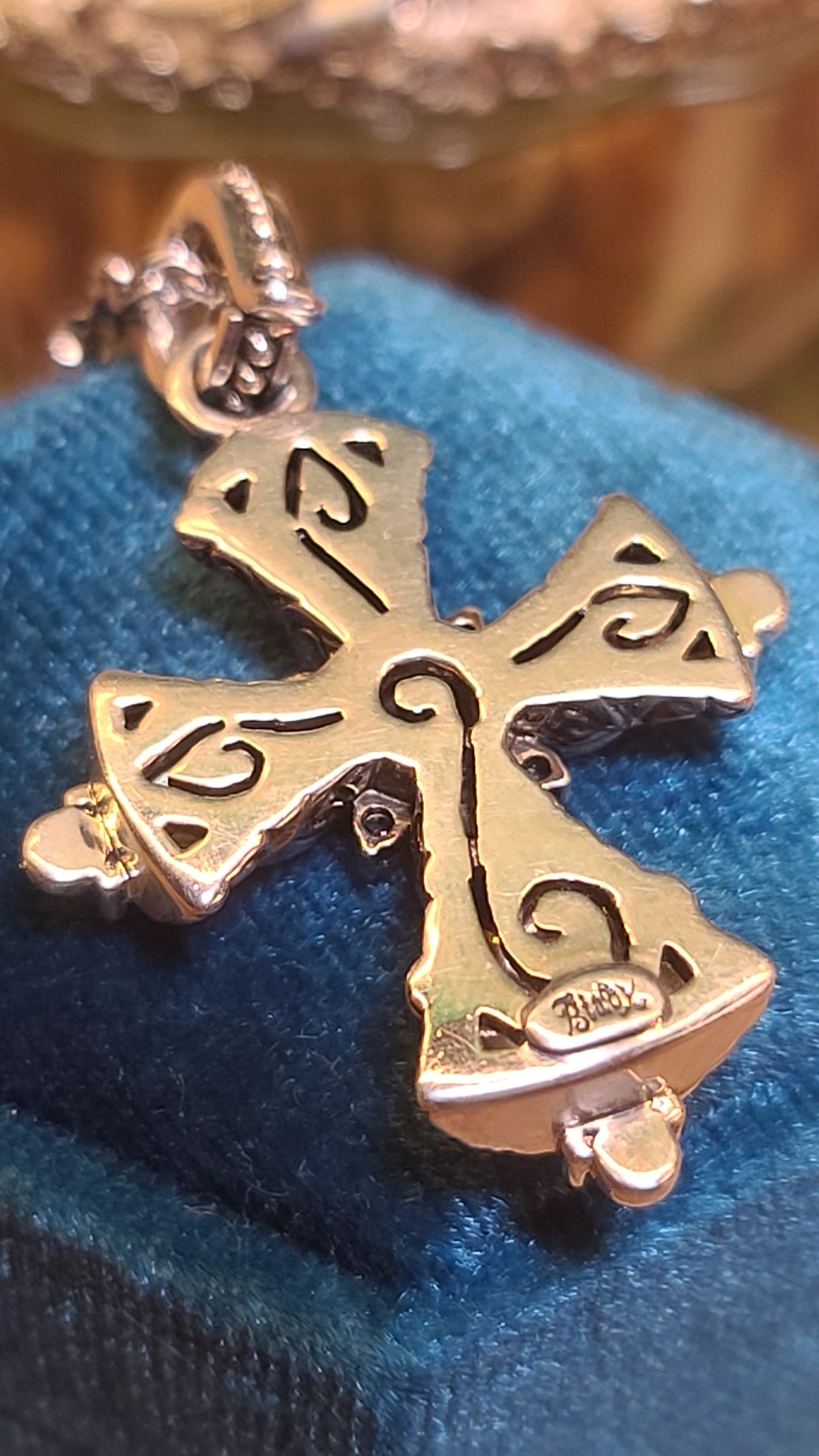 Barbara Bixby Maltese Cross, White Topaz, Sterling Silver and 18K Yellow Gold