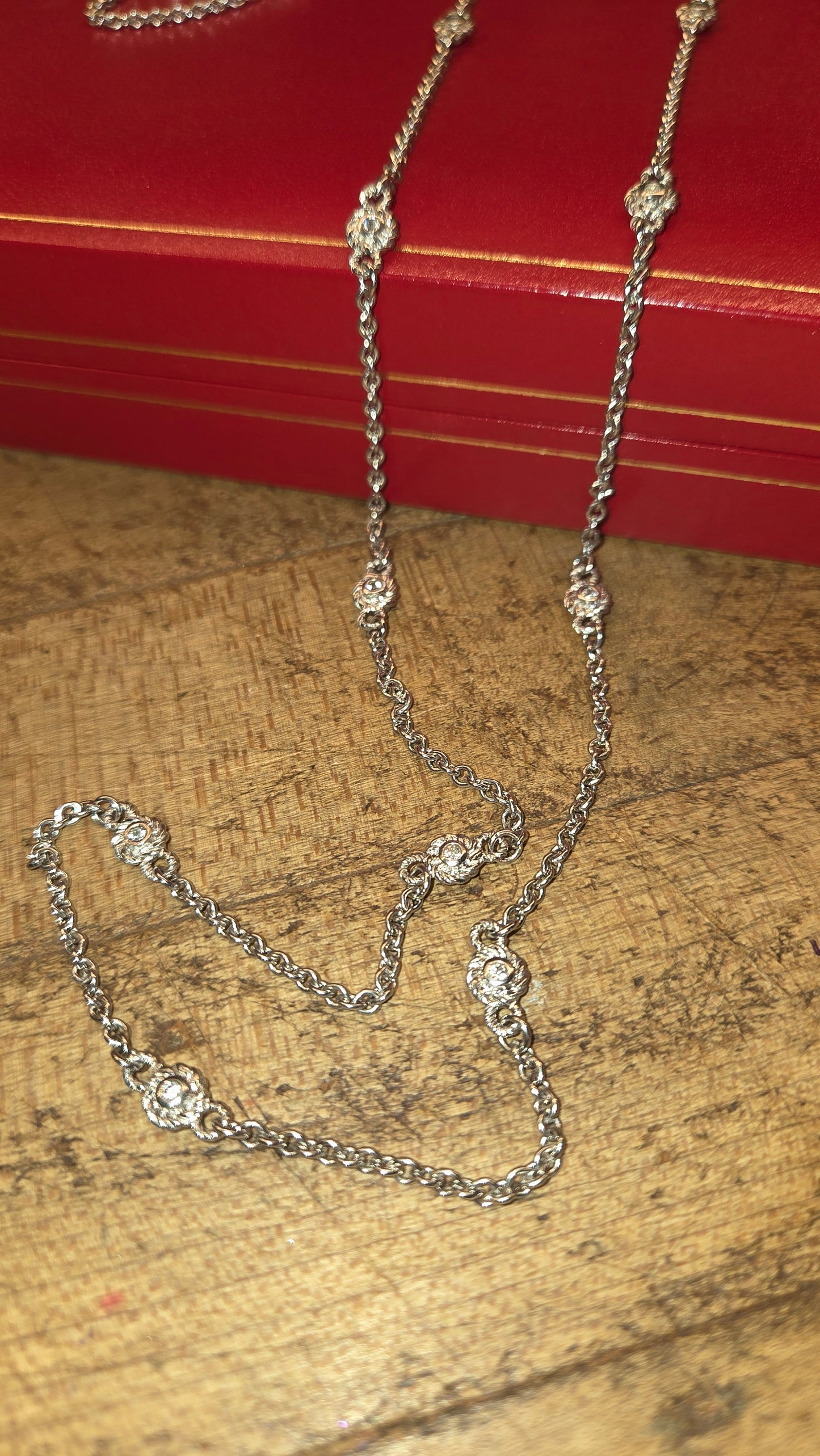 Judith Ripka Sterling Silver Station Chain, 36 inches
