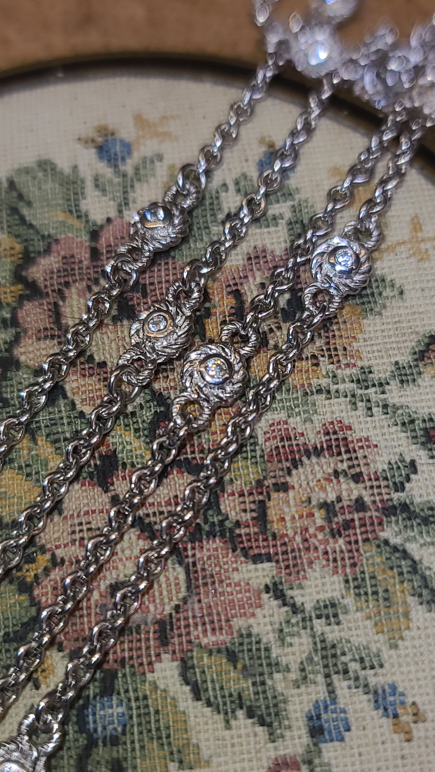 Judith Ripka Sterling Silver Station Chain, 36 inches