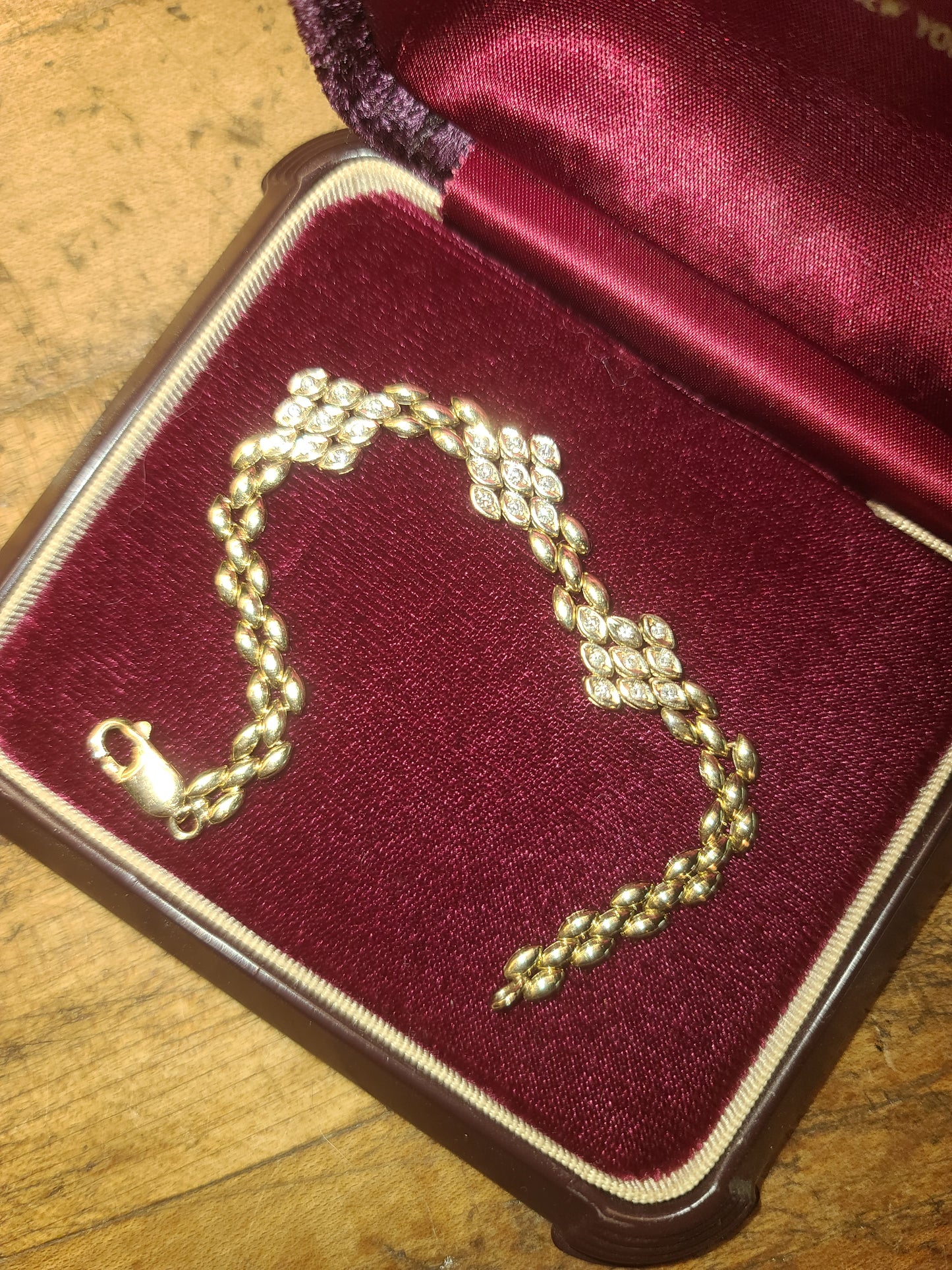 14K Panther Link Bracelet with Diamonds