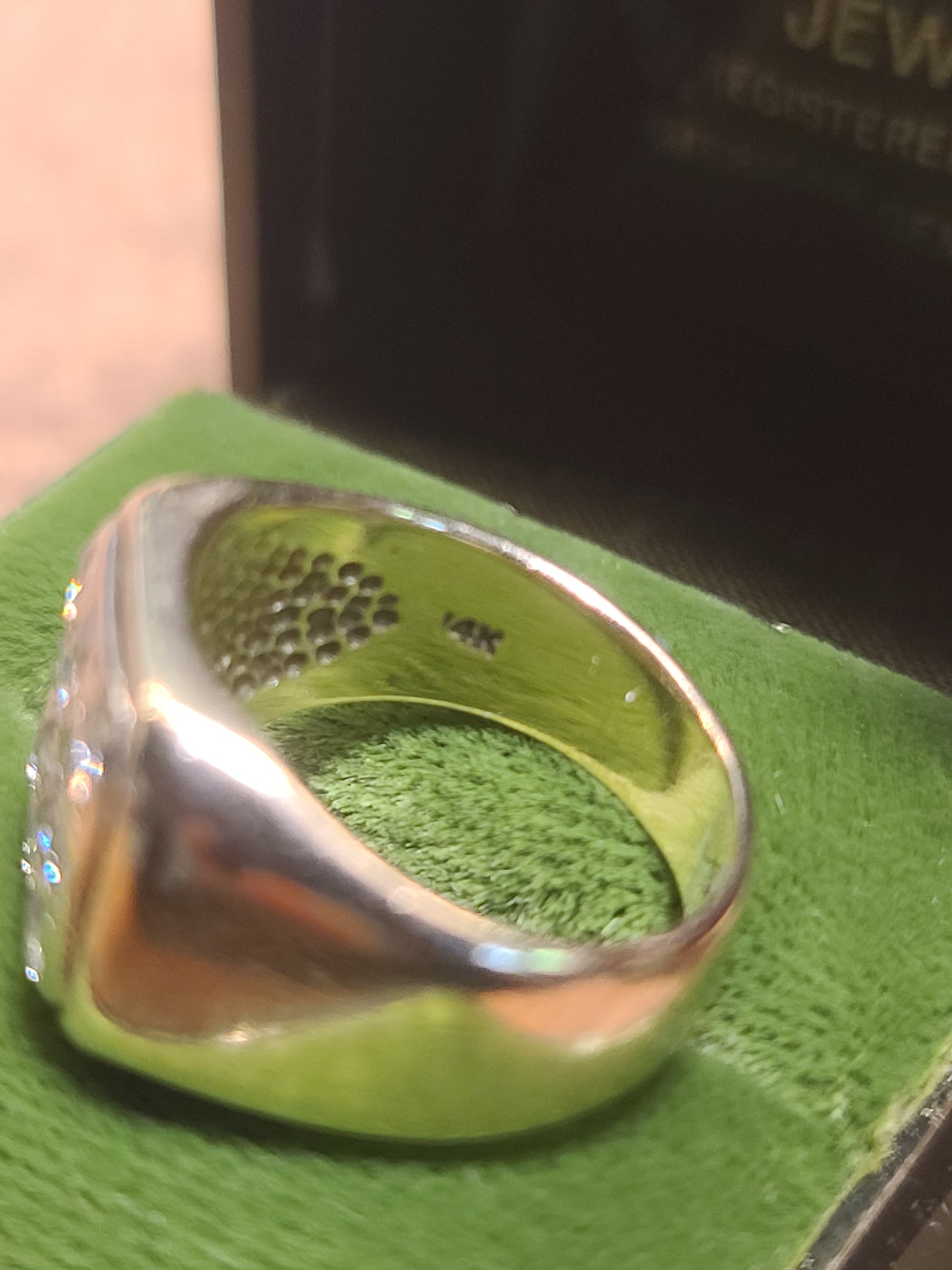 Vintage 14K Yellow Gold and Diamond Square Signet Style Ring, Size 6.75