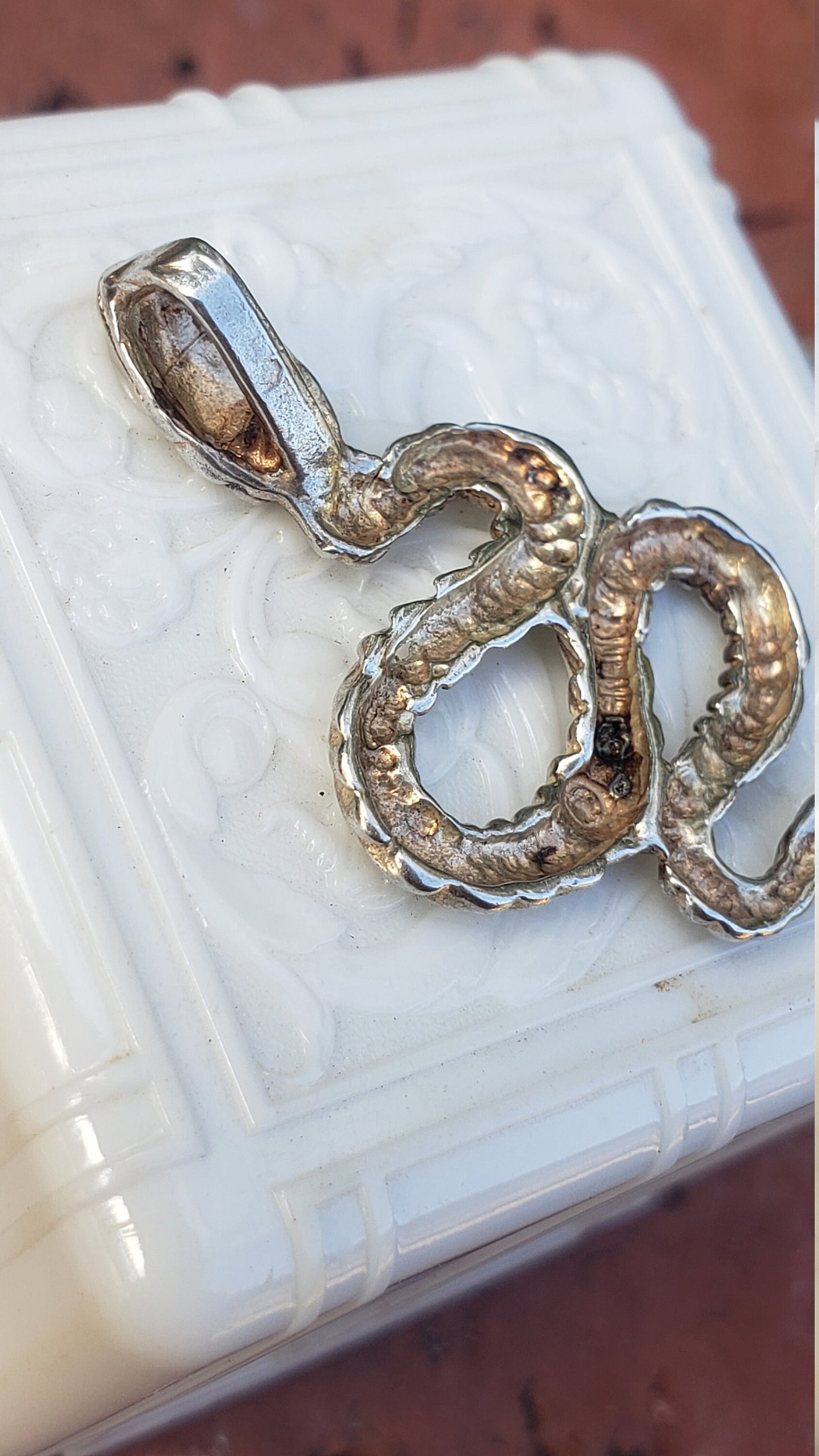 Vintage Sterling Snake Pendant