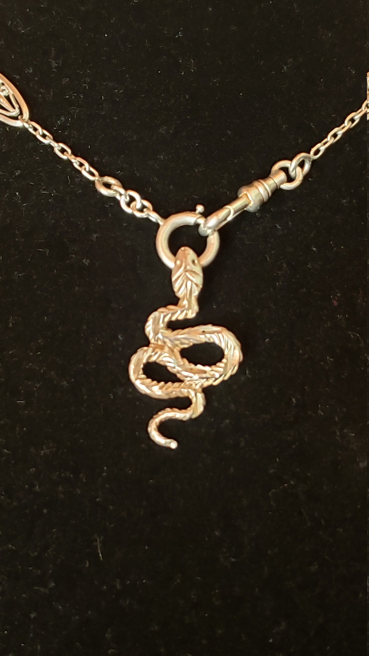 Vintage Sterling Snake Pendant