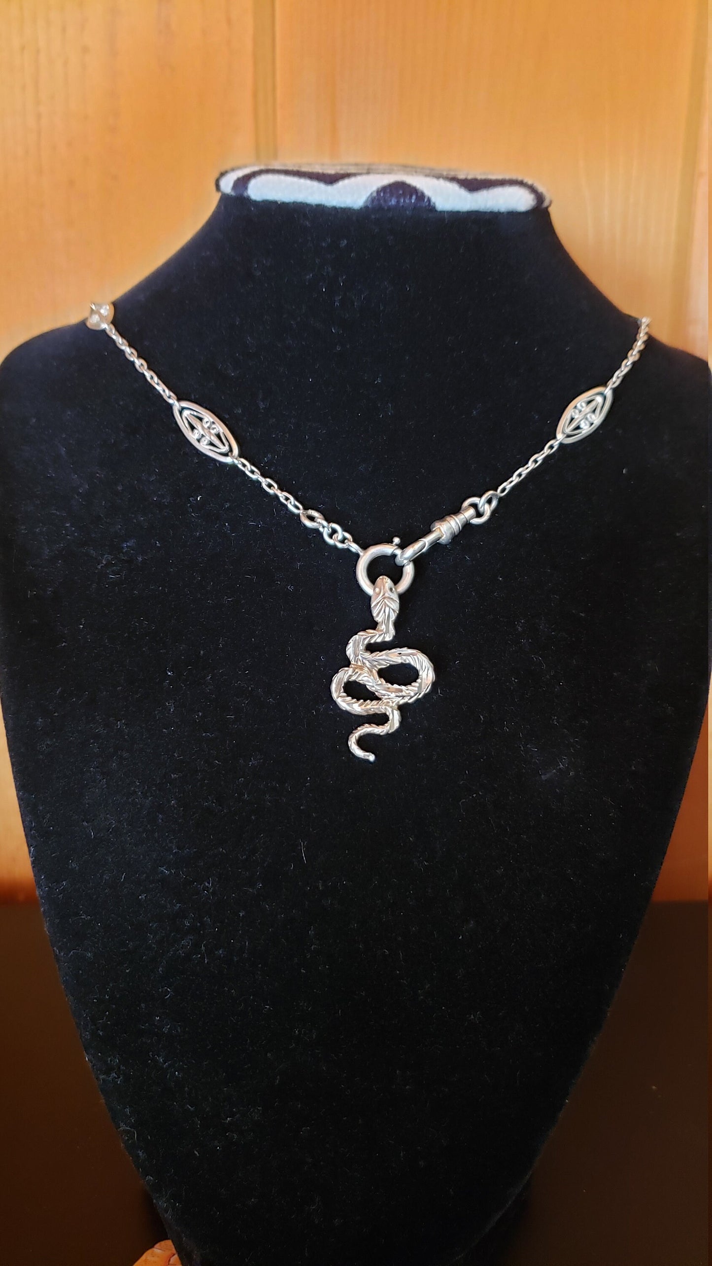 Vintage Sterling Snake Pendant